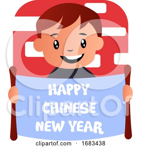 Cartoon Boy Celebrating Chinese New Year by Morphart Creations