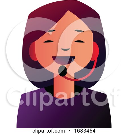 Customer Support Girl Talking on a Headphones by Morphart Creations