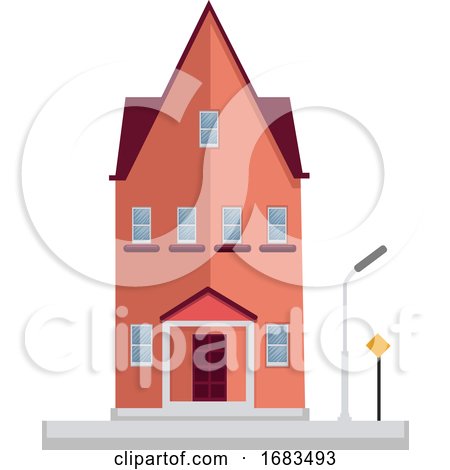 Simple Cartoon Red Building by Morphart Creations