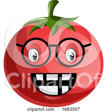 Cartoon Tomato Wearing Glasses by Morphart Creations