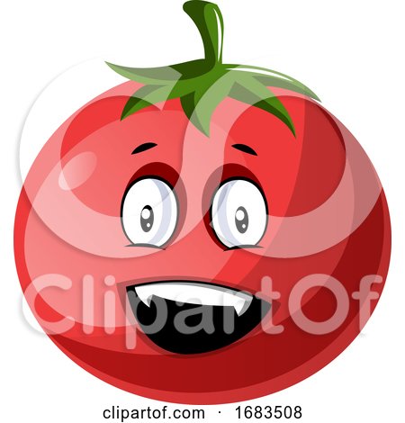 Red Tomato That Looks Very Happy by Morphart Creations