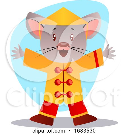 Cartoon Mouse in Chinese Suit by Morphart Creations