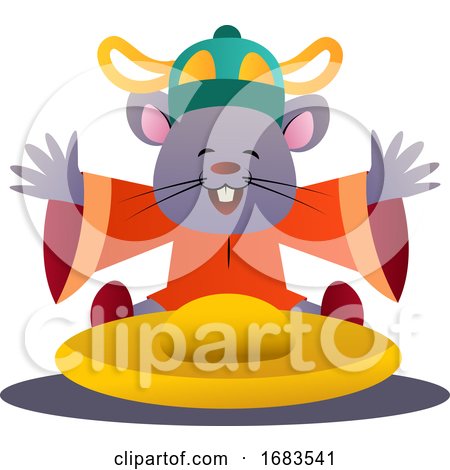 Cartoon Mouse Holding Hat by Morphart Creations