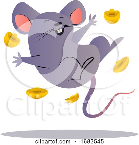 Happy Cartoon Chinese Mouse by Morphart Creations