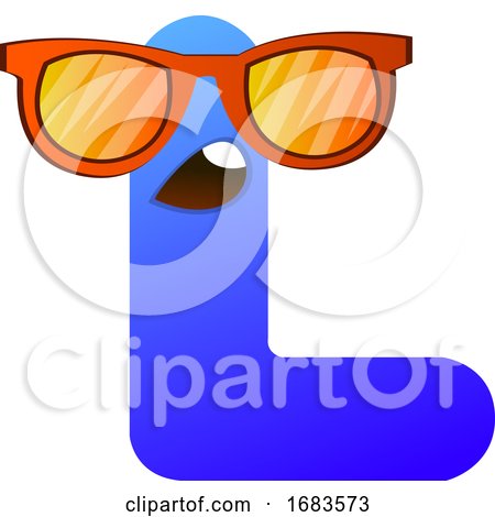 Blue Letter L with Sunglasses by Morphart Creations