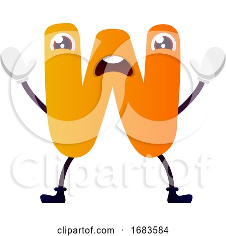Orange Letter W by Morphart Creations