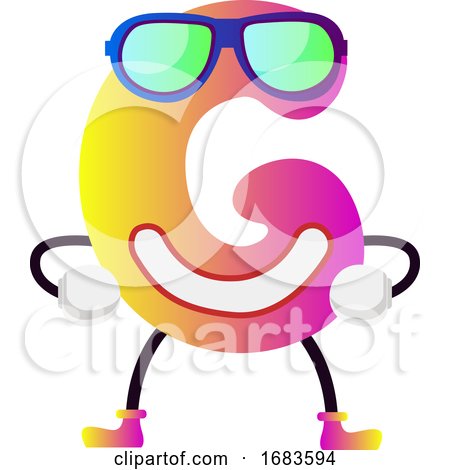 Pink Letter G with Sunglasses by Morphart Creations