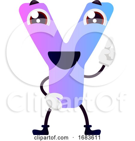 Cartoon Blue Letter Y by Morphart Creations