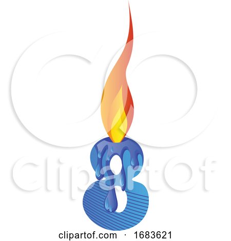 Blue Number Eight Burning by Morphart Creations