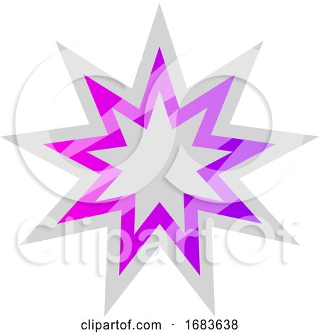 White and Purple Bahai Star Symbol by Morphart Creations