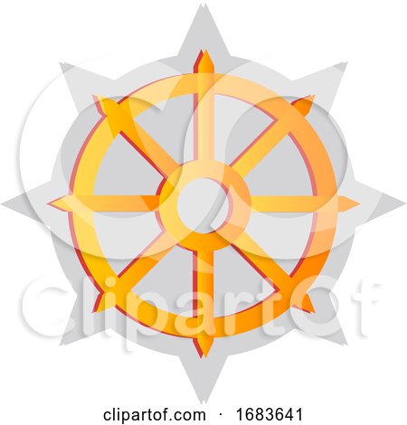 Yellow Buddhist Symbol by Morphart Creations