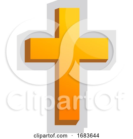 Yellow Christian Cross by Morphart Creations