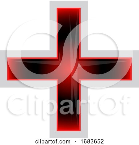 Red and Black Greek Cross by Morphart Creations