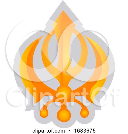 Yellow Symbol of a Sikhism Religion by Morphart Creations