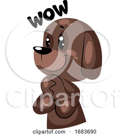 Brown Supprised Dog Saying Wow by Morphart Creations