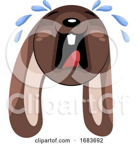 Sad Crying Brown Dog Head by Morphart Creations