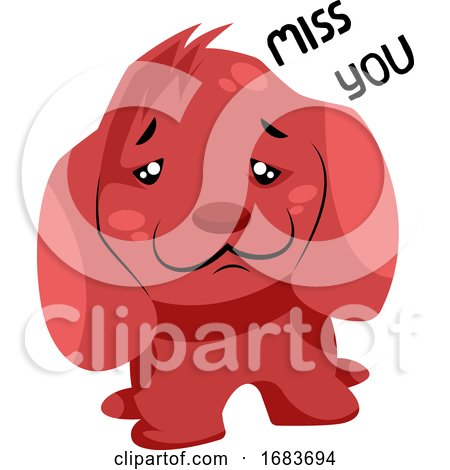 Sad Red Dog Saying Miss You by Morphart Creations