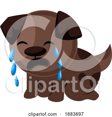 Brown Sad Dog Crying by Morphart Creations