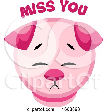Sad Pink Puppy Saying Miss You by Morphart Creations