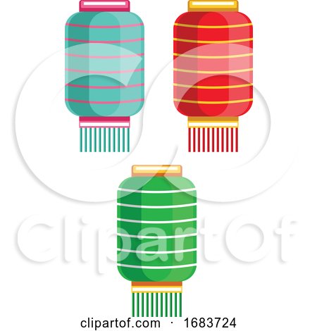 Lanterns for Chinese New Year Decoration Illustration by Morphart Creations