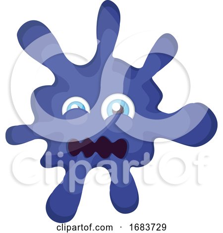 Blue Emoji Splashed onto Wall Illustration by Morphart Creations