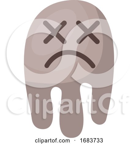 Grey Dead Ghost Emoji Illustration by Morphart Creations