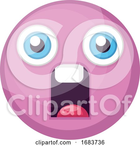 Supprised Pink Round Emoji Face Illustration by Morphart Creations