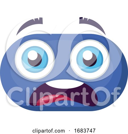 Scared Blue Emoji Face Illustration by Morphart Creations