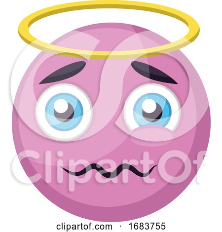 Light Pink Angel Emoji Face Illustration on a White Backgorund by Morphart Creations