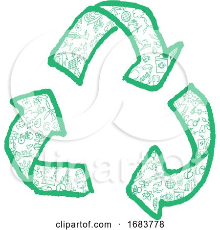 Recycling Symbol with Hand Drawn Symbol Element by Domenico Condello