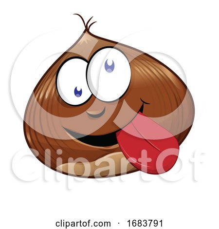 Funny Chestnut Character Mascot Isolated on White by Domenico Condello