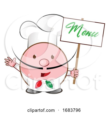 Chef Holding a Menu Sign by Domenico Condello