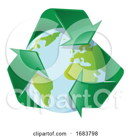 Planet Earth with Recycle Arrows by Domenico Condello