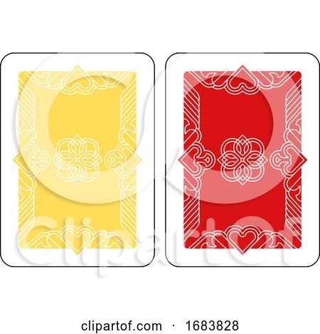 Playing Card Reverse Back in Yellow and Red by AtStockIllustration