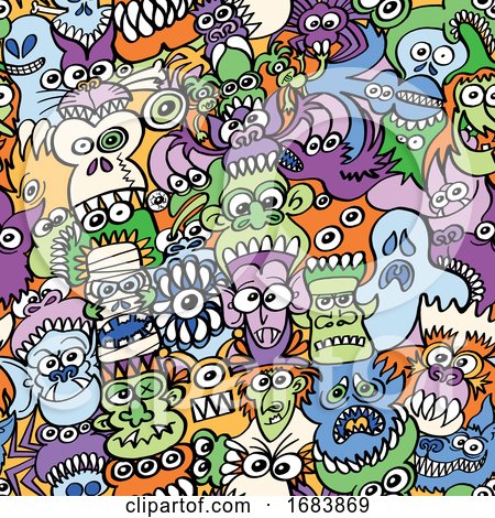 Voracious Monsters Halloween Pattern by Zooco
