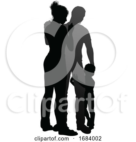 Detailed Family Silhouette by AtStockIllustration