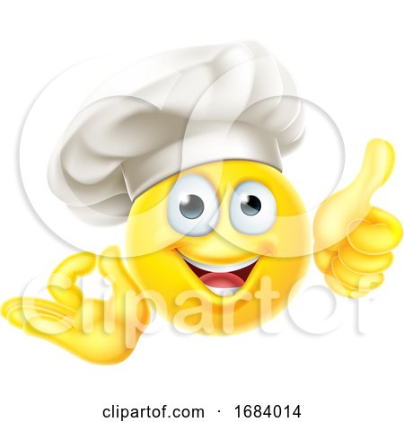 Emoji Chef Cook Cartoon OK Thumbs up by AtStockIllustration