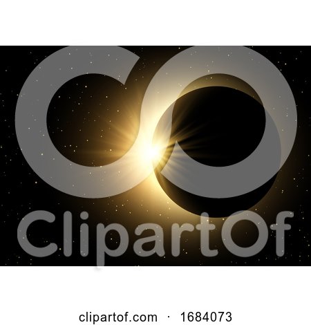 Space Sky Background with Solar Eclipse by KJ Pargeter