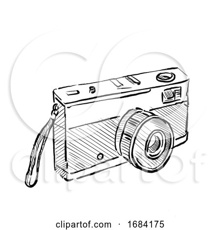 Vintage 35mm SLR Film Camera Drawing by patrimonio