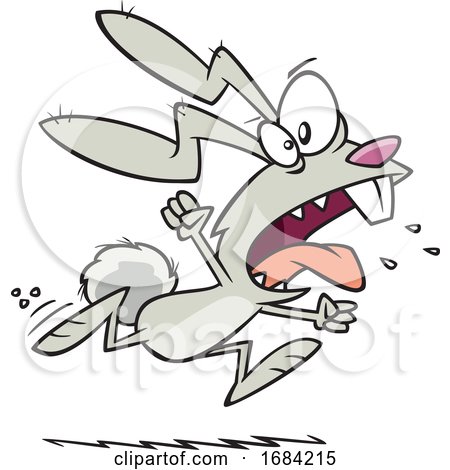 Vector of a Speedy Cartoon Rabbit Flying with a Super Fast Rocket Jet Pack  by toonaday - #43084