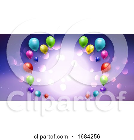 Balloon Banner with Bokeh Lights by KJ Pargeter