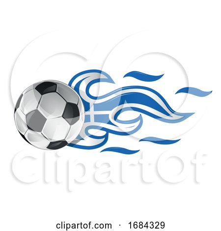 Soccer Ball with Greek Flag Flames by Domenico Condello