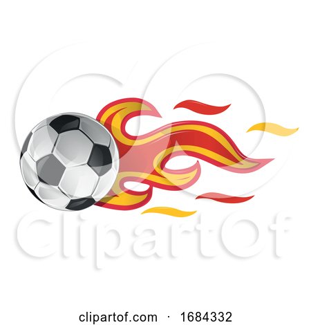 Soccer Ball with Spain Flag Flames by Domenico Condello