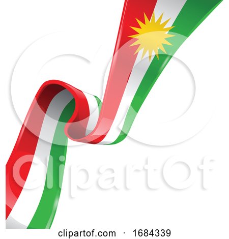 Kurdistan Ribbon Flag by Domenico Condello