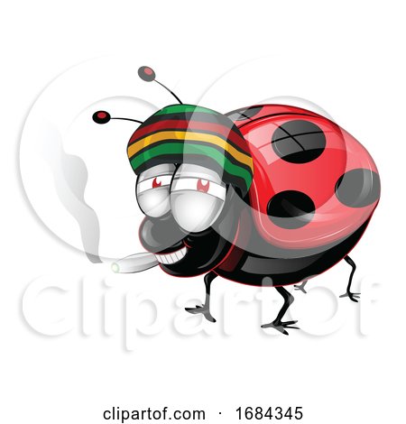 Ladybug Smoking Cannabis by Domenico Condello