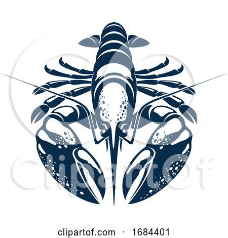Navy Blue Lobster by Vector Tradition SM
