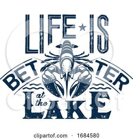 Navy Blue Life Is Better at the Lake Design by Vector Tradition SM
