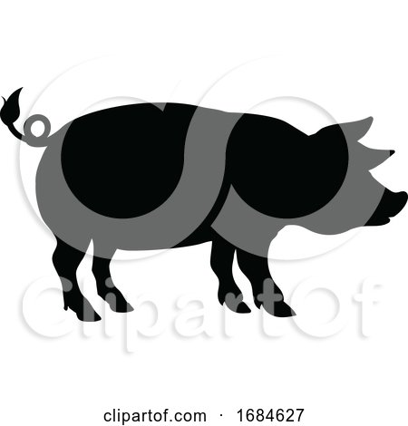Pig Farm Animal Silhouette by AtStockIllustration