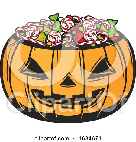 Halloween Jackolantern with Candy by Vector Tradition SM ...