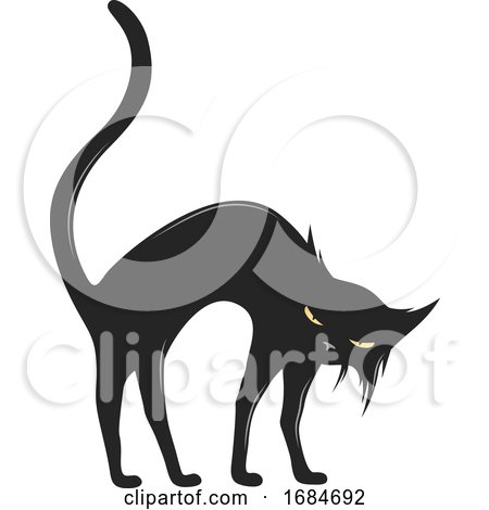 Scared Black Cat by Vector Tradition SM